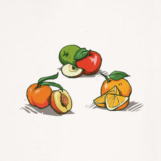 Ilustración de comida y bebida de frutas.
