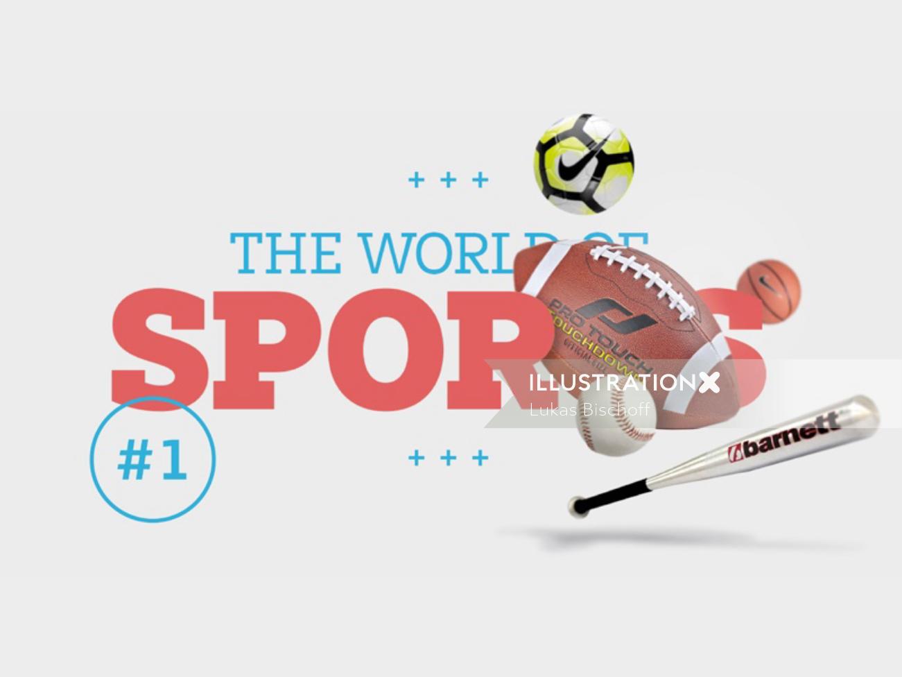 スポーツの世界のタイポグラフィデザイン