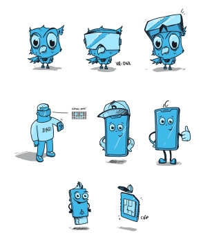 Ilustración de dibujos animados de accesorios para teléfonos móviles
