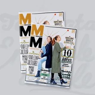 Magazine covers with two women standing back-to-back, Brussels Magazine, by Lukas Bischoff