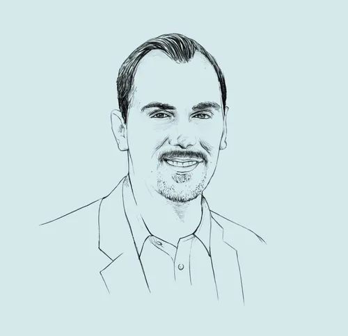 loose portrait illustration of man

