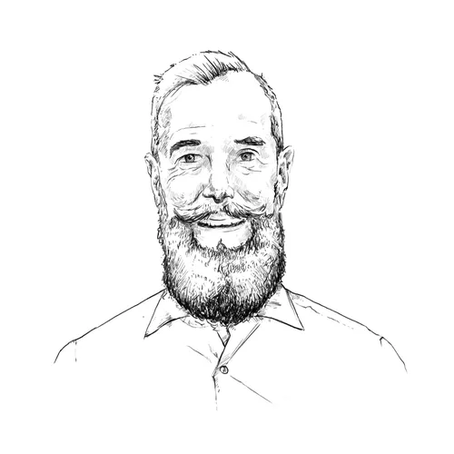 Beard man portrait art by Lukas Bischoff