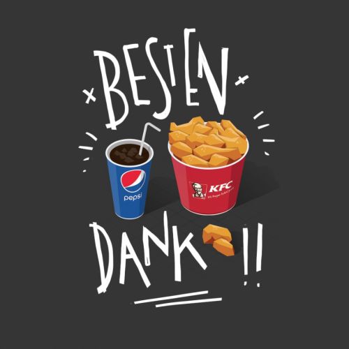 Hand lettering of Beasten Dank food 