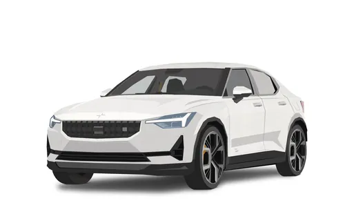 White Polestar 2 electric SUV front side view by Lukas Bischoff
