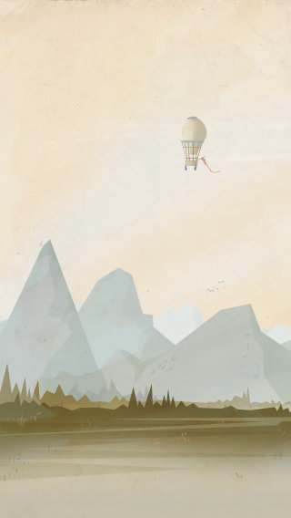 Balão de ar nas montanhas
