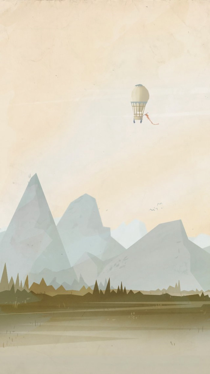 Air ballon in mountains
