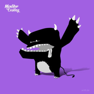 Ilustração de monstro gritando 
