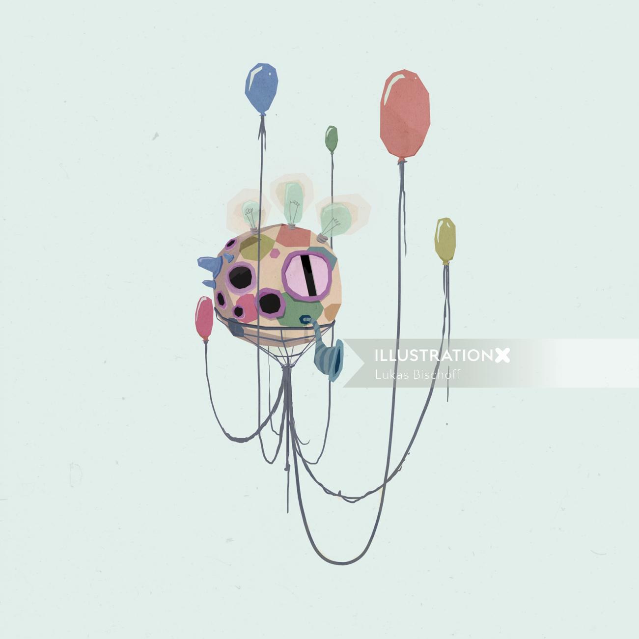 Graphic illustration of air balloon
