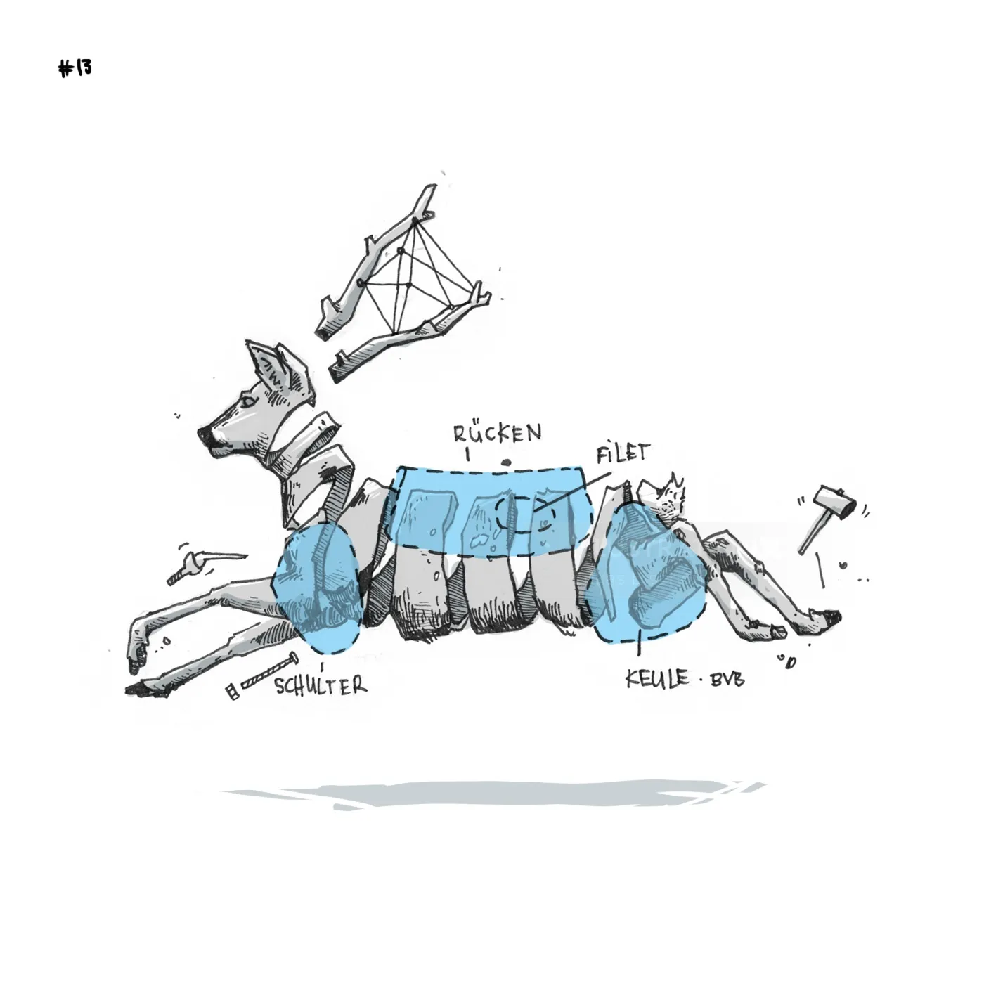 Loose animal illustration of dog
