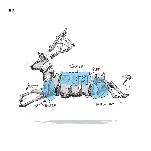 Loose animal illustration of dog
