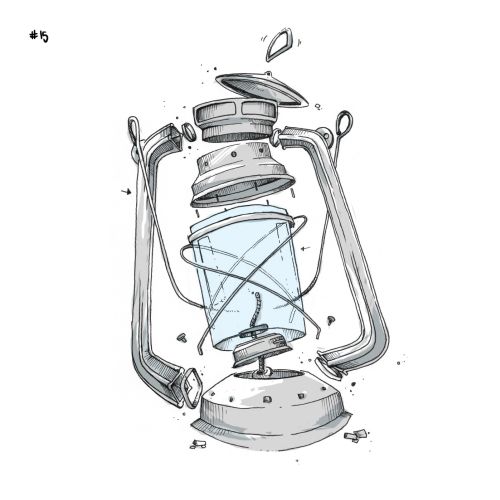 Loose illustration of kerosene lamp
