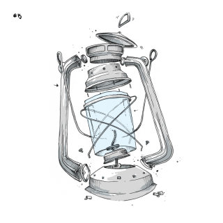 Ilustração solta de lâmpada de querosene
