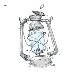 灯油ランプの簡単なイラスト
