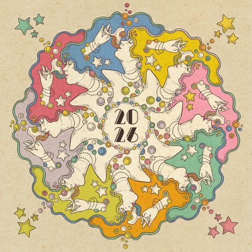 Colorful 2026 New Year's Day illustration by Lydia Silver