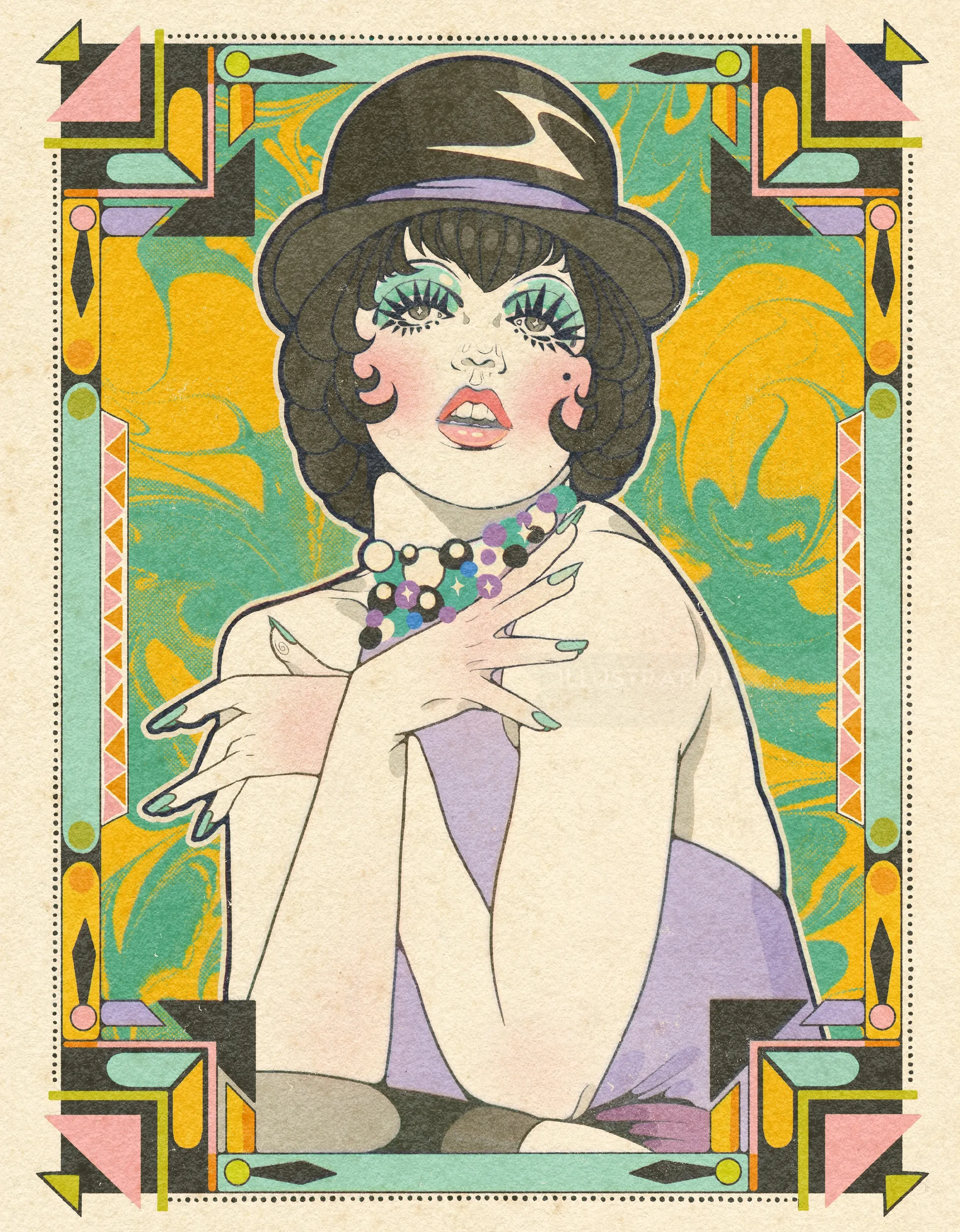 Portrait de Liza Minnelli dans le rôle de Sally Bowles dans Cabaret par Lydia Silver