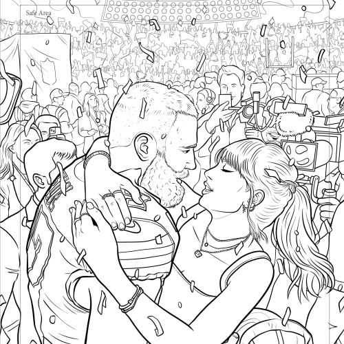 Maddalena Carrai illustration of a couple dancing together at a crowded festival