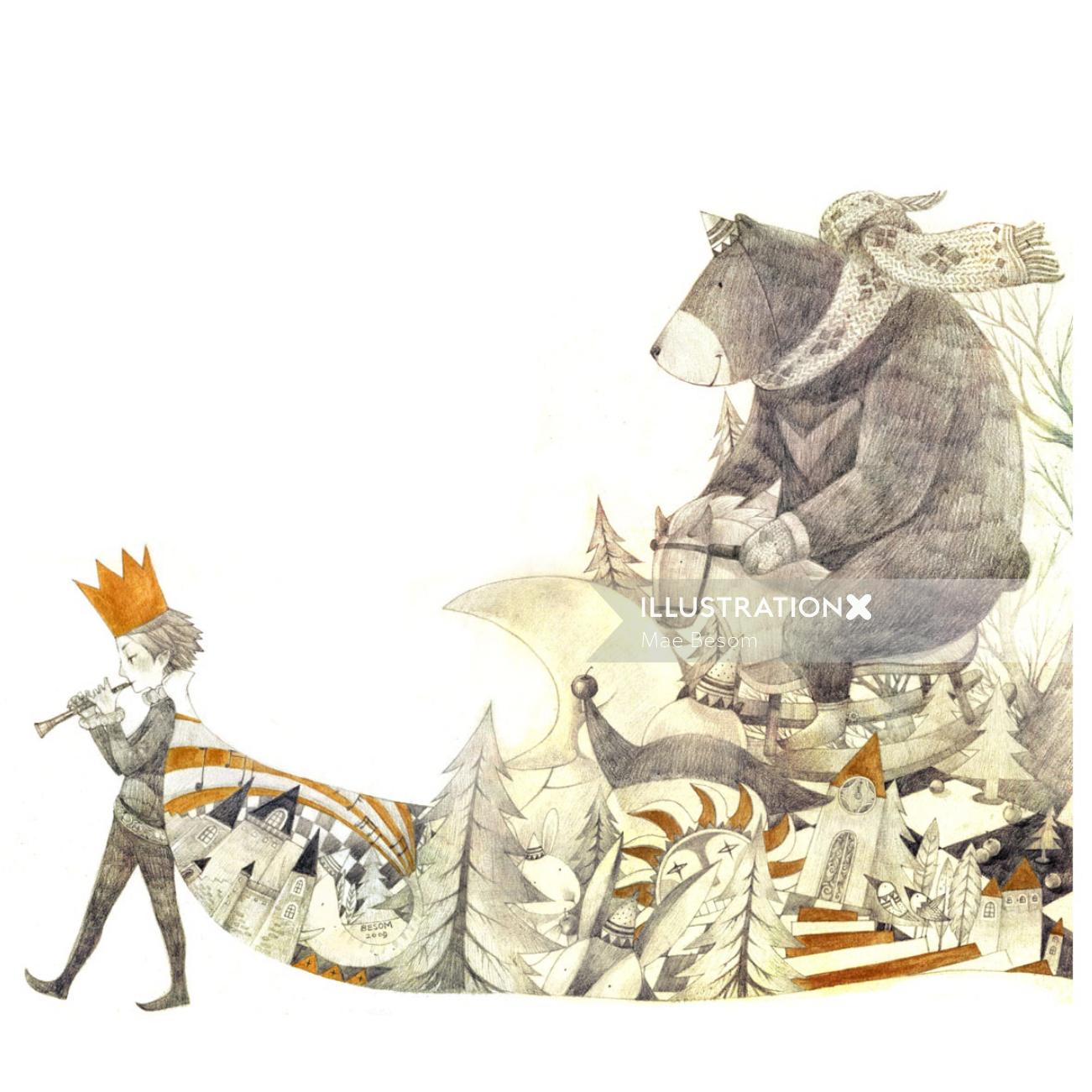Children's book illustration by Mae Besom