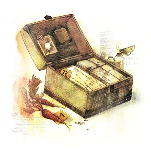 Kinder packen Lebensmittel und Papiere ein.
...