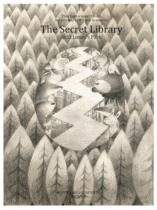 L&#39;illustration des enfants de la bibliothèque secrète