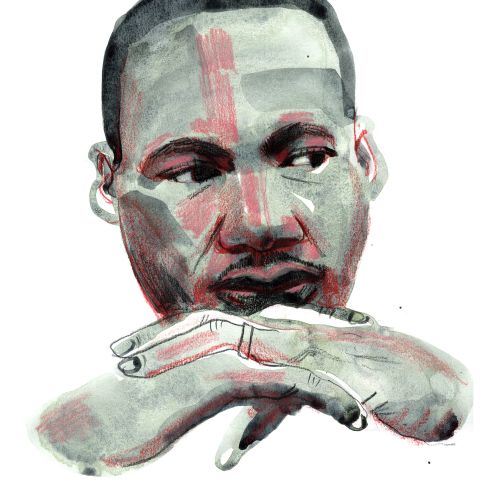 Watercolor portrait of Martin Luther King Jr by Maki Yamaguchi