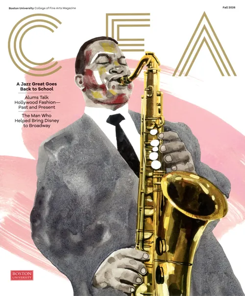 Illustration by Maki Yamaguchi of saxophonist Victor Goines