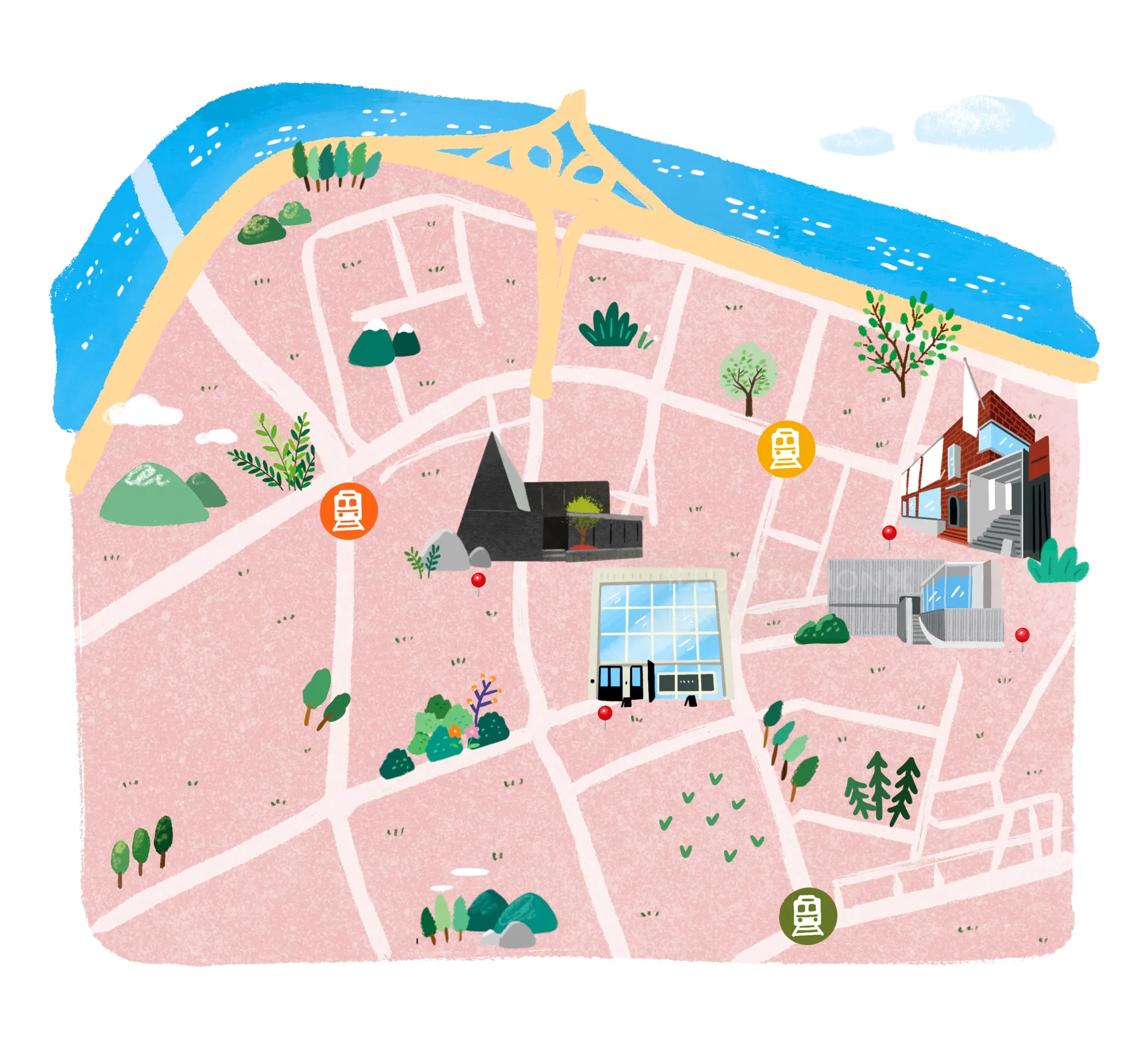 Editorial map of Seoul K-designer shops by Makoon