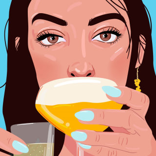 Illustration éditoriale de la vodka martini star du porno 