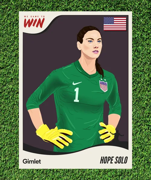 Iluustration of Hope Solo for Gimlet Media’s sport’s