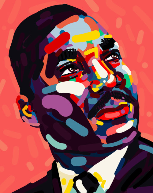 Portrait illustration of Martin Luther King Jr