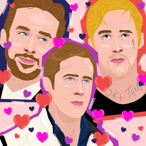 Portraits illustration of Ryan Gosling