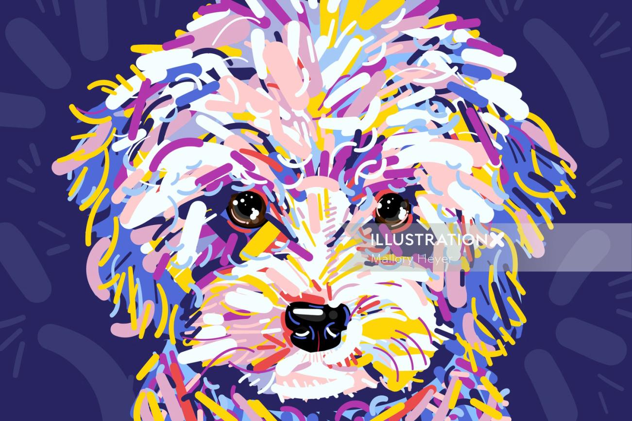 贵宾犬肖像插图由马洛里·海耶尔