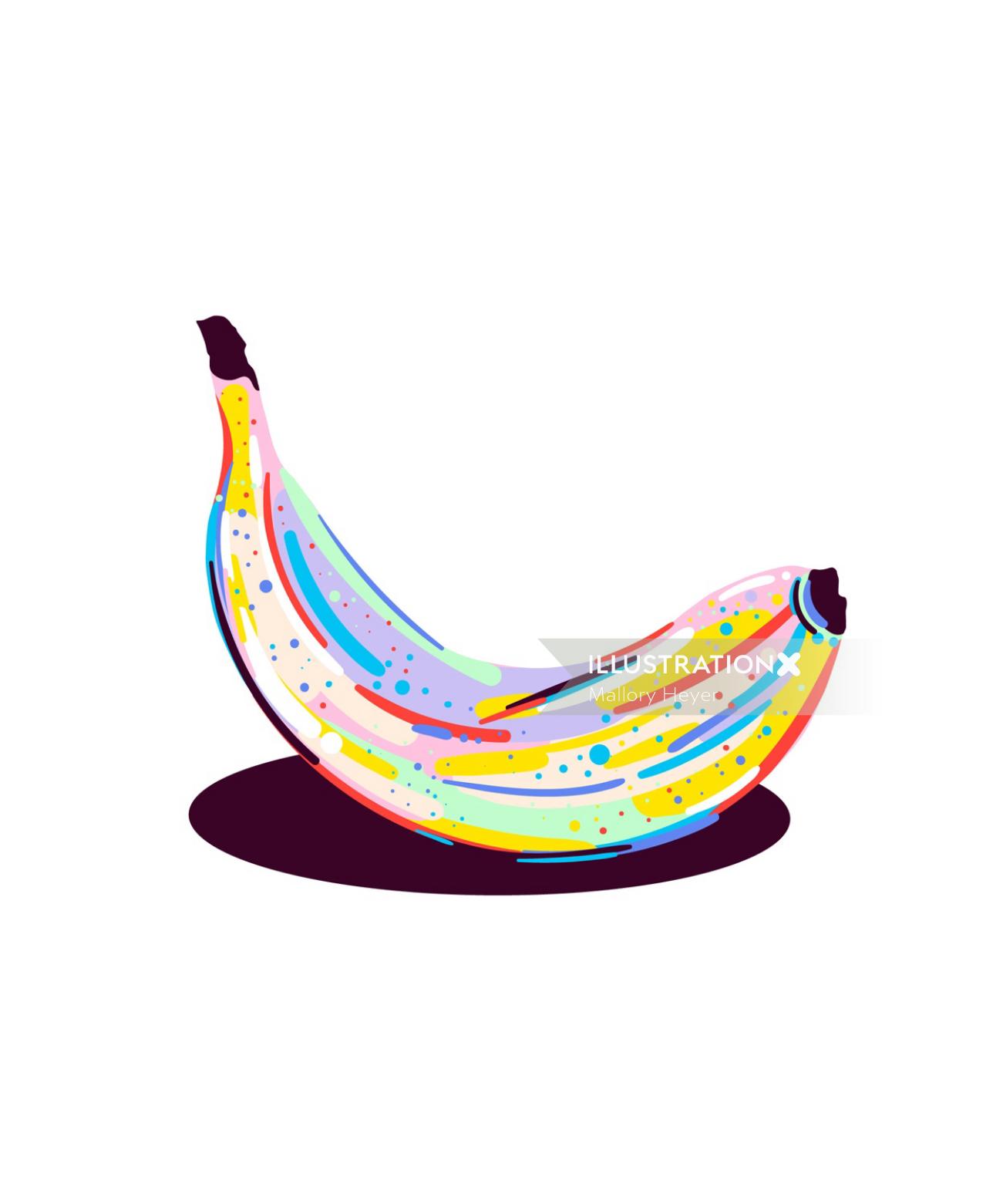 Ilustração de banana por Mallory Heyer
