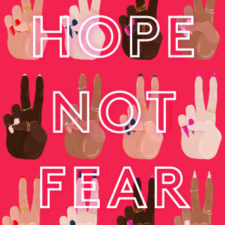 Graphique L&#39;espoir, pas la peur
