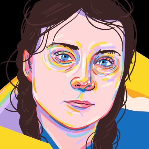 Greta Thunberg portrait illustration 