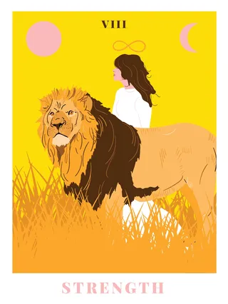 Animals Lion and woman
