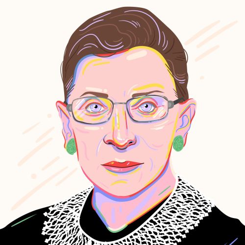Portrait illustration of Ruth Bader Ginsburg