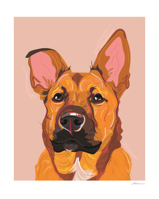 Pintura de retrato de cachorro