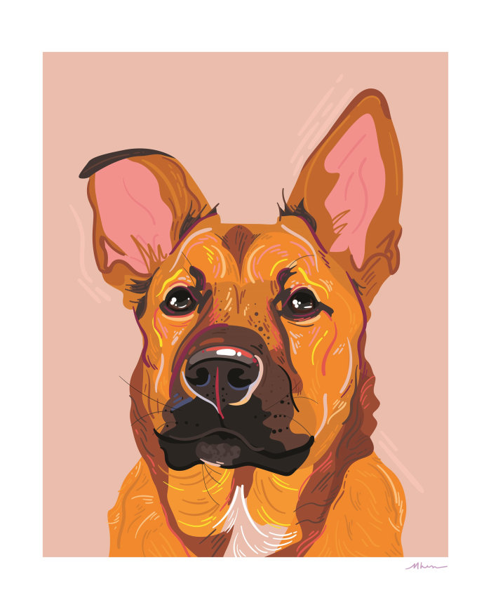 Peinture de portrait de chien