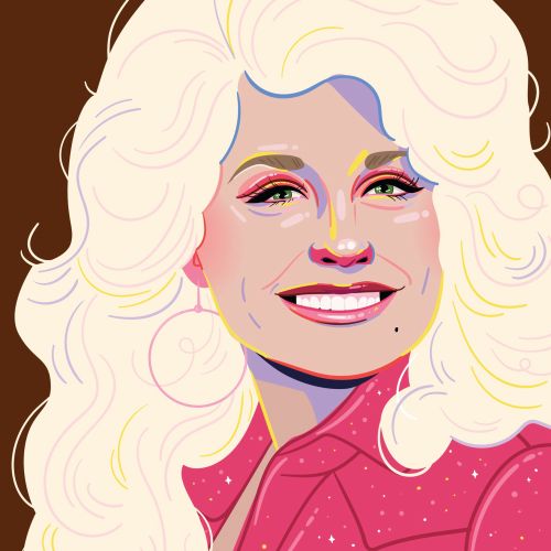Graphic portrait of a Dolly Rebecca Parton