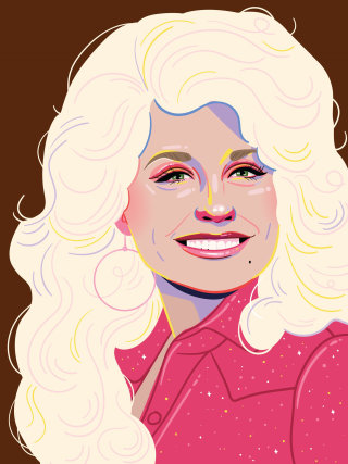 Graphic portrait of a Dolly Rebecca Parton