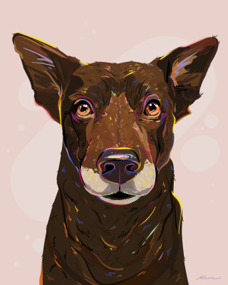 犬のペットの肖像画