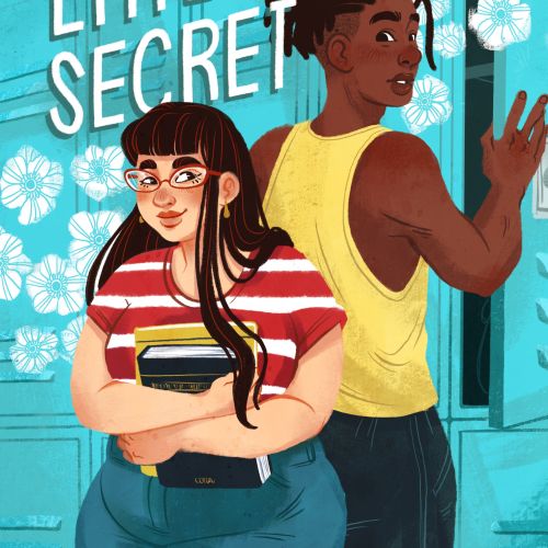 Girl and boy sharing a secret in a school hallway with lockers