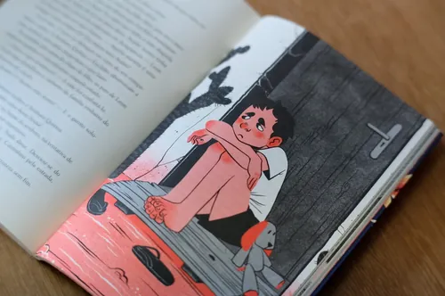 Manu Cunhas illustration of a child reading inside an open book