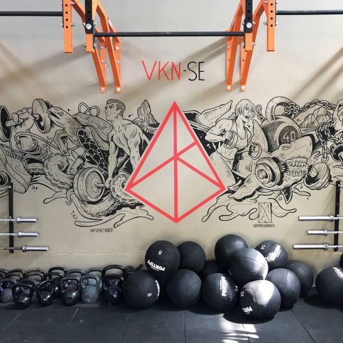 Gymnastics Icons mural art for First Crossfit Gym