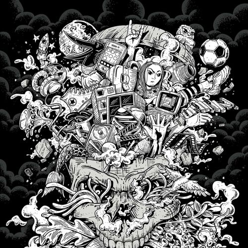 Black and White All in my head poster
