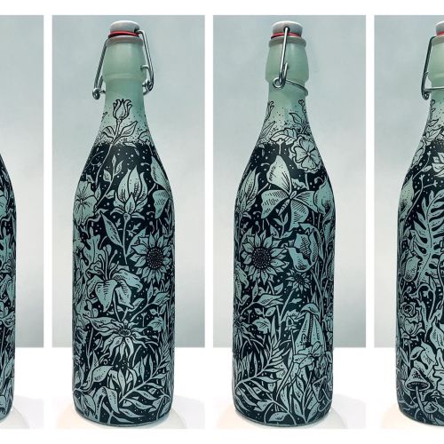 Flower theme bottle design by Marcelo Anache