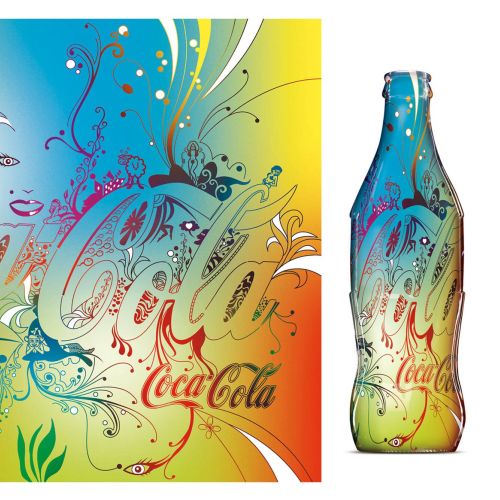 Packaging illustration of Coca-Cola bottle