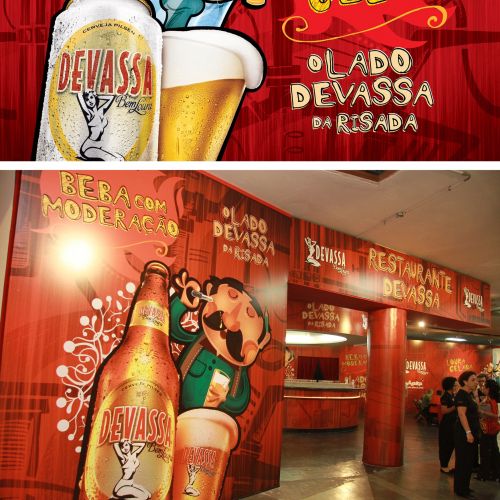 Advertising of Devassa beer bar during the Risadaria event