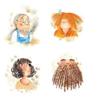 Diferentes personajes de mujer para un libro infantil de Marieke Nelissen