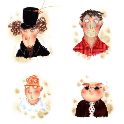 Different characters of man for a children's book by Marieke Nelissen